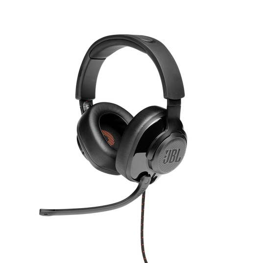 JBL Quantum 300 - Black - Hybrid wired over-ear PC gaming headset with flip-up mic - Hero